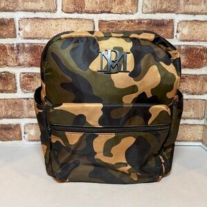 Badgley Mischka Women's Camouflage Print Backpack Book Bag KHAKI Green Black